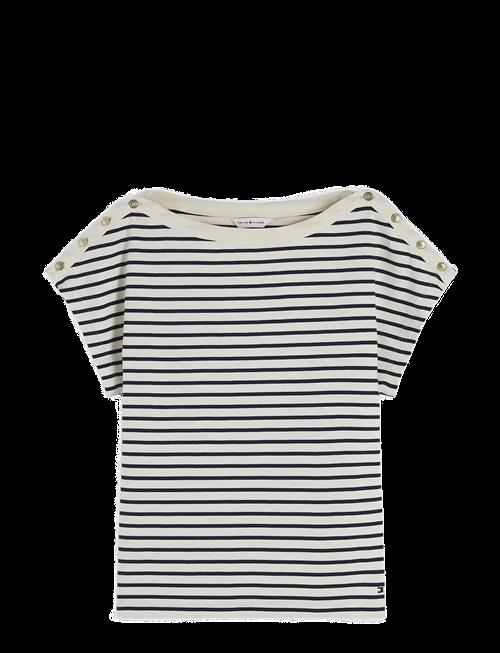 Tommy Hilfiger | Gold Btn Cap-Slv Boat-Nk Tee | XL
