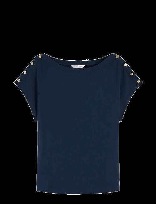 Tommy Hilfiger | Gold Btn Cap-Slv Boat-Nk Tee | S