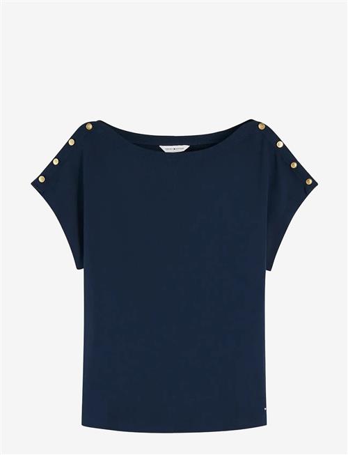 Tommy Hilfiger | Gold Btn Cap-Slv Boat-Nk Tee | XL