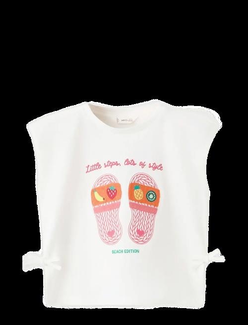 Mango | Printed Cotton T-Shirt With Ties | 98