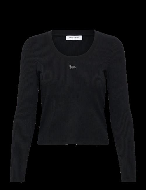Maison Kitsune | Ribbed Baby Fox Long Sleeve Tee-Shirt | XS