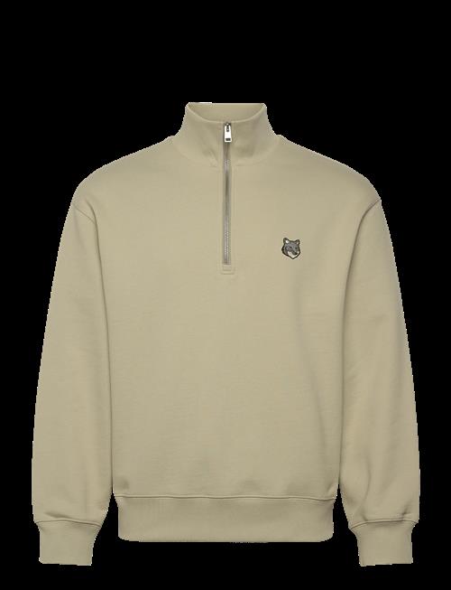 Maison Kitsune | Grey Fox Head Patch Comfort Half Zipped Sweatshirt | M