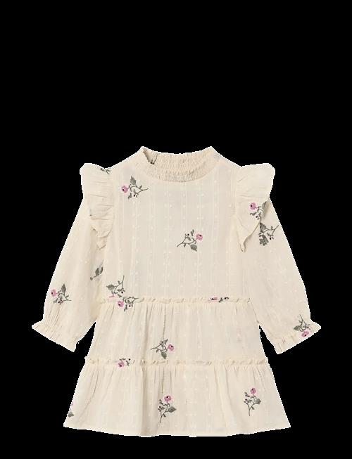 Fliink | Dobby Ls Rose Embr Dress | 92