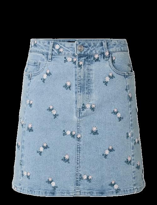 Pieces | Pcflora Hw Short Denim Emb Skirt Noos | M