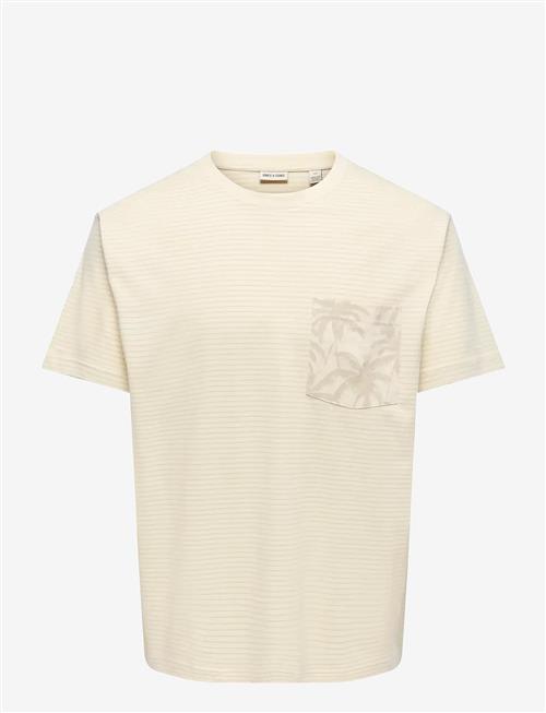 ONLY & SONS | Onsfred Stripe Life Rlx Leaf Ss Pckt Tee | XXL