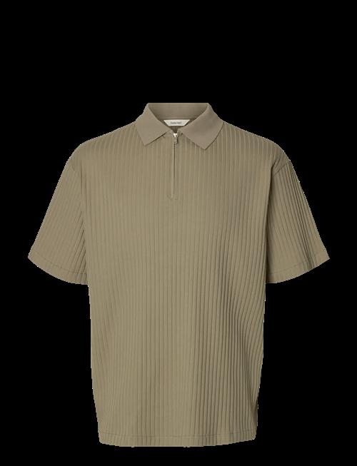 Selected | Slmrelaxsimon Ribbed Ss Zip Polo | M