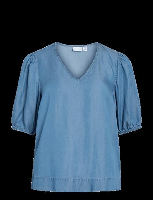 Vila | Vitea V-Neck 2/4 Denim Top | 36