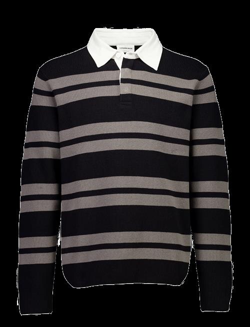 Lindbergh | Knitted Striped L/S Rugby Shirt | S