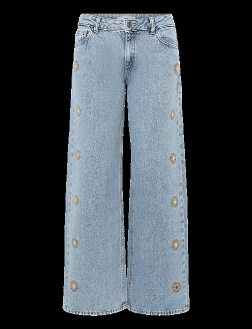 Mango | Embroidered Straight-Leg Jeans | 38