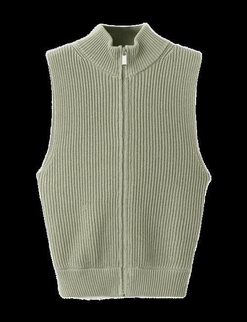 Mango | Ribbed Knitted Top With Zip | S