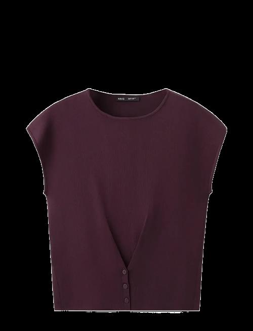Mango | Buttoned Knit Top | S