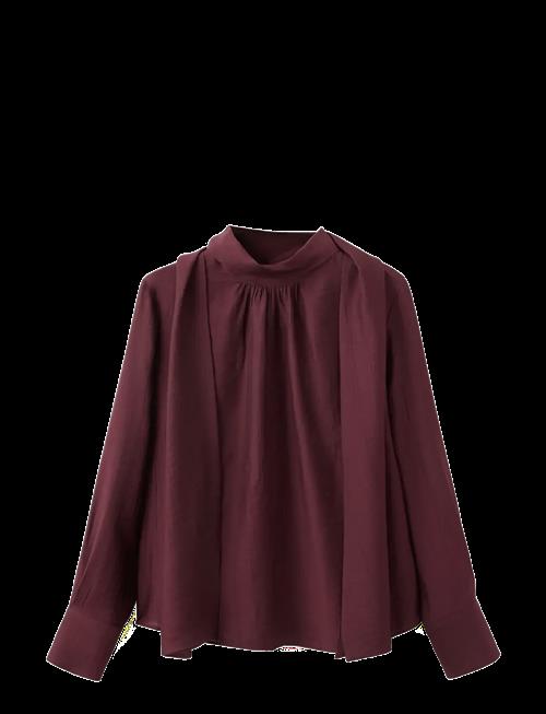 Mango | Long-Sleeve Blouse With A Scarf Collar | XL