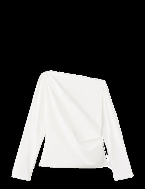 Mango | Cotton Blouse With Asymmetrical Collar | XL