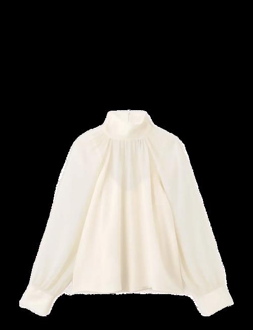 Mango | High-Neck Semi-Transparent Blouse | XL