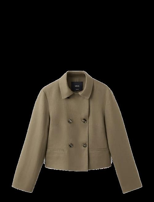 Mango | Double-Breasted Linen Jacket | M