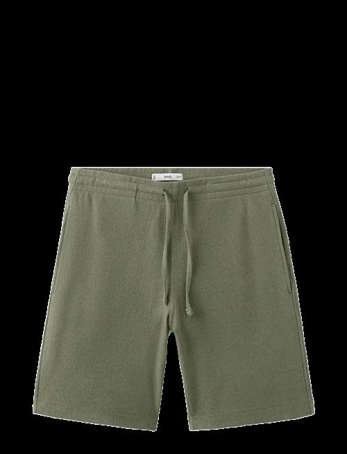 Mango | Textured Cotton Bermuda Shorts With Drawstring | M
