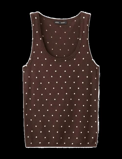 Mango | Polka-Dot Knitted Top | L