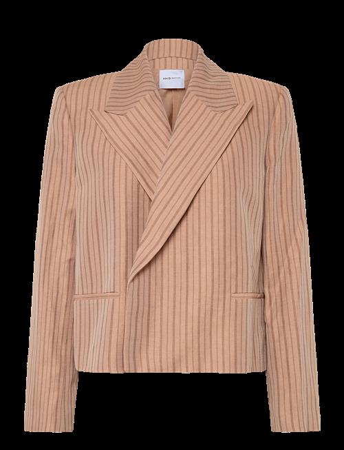 Se Mango | Linen Cropped Striped Blazer | XS hos Booztlet