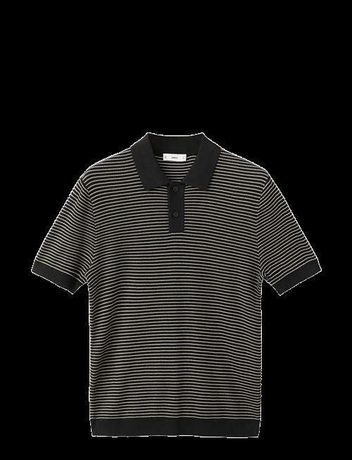 Mango | Striped Knit Cotton Polo Shirt | S