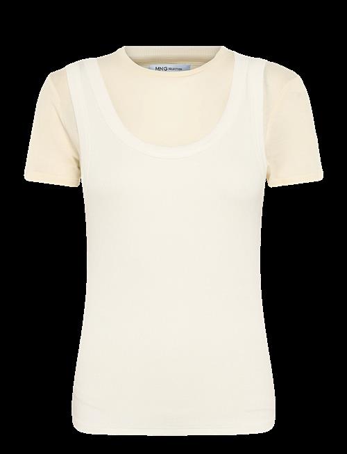 Mango | Two-Tone Contrast T-Shirt | M