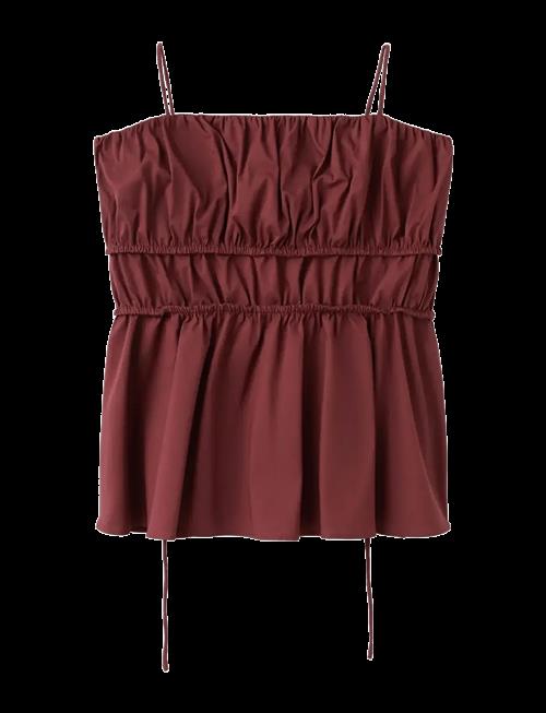 Mango | Ruched Cotton Top | M