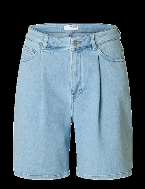Selected | Slfanya-Gry Hw Pleat Denim Shorts | 36
