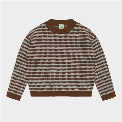 FUB Multi-sweater Hazel Melange  Light Grey Melange Steel  Hazel Melange  Light Grey Melange Steel 100 cm Uld Brun  100 cm  Drenge, Piger