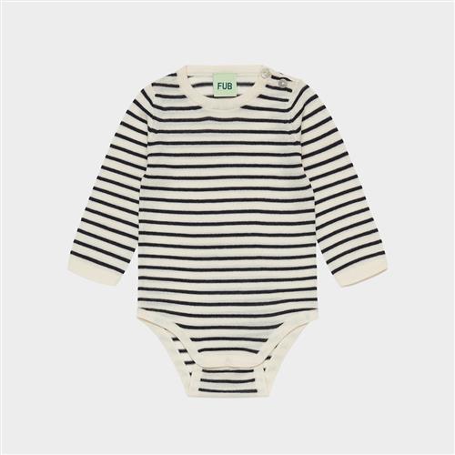 FUB Baby Body Ecru Navy  Ecru Navy 62 cm Uld Marineblå  62 cm  Drenge, Piger