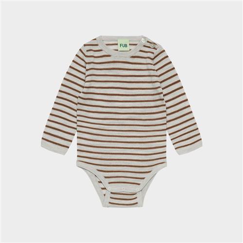 FUB Baby Body Light Grey Melange Hazel Melange  Light Grey Melange Hazel Melange 56 cm Uld Grå  56 cm