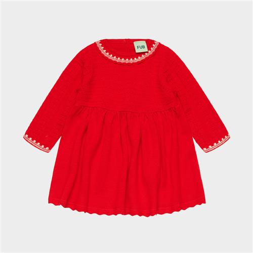 FUB Babykjole Classic Red  Classic Red 92 cm Uld Rød  92 cm  Piger