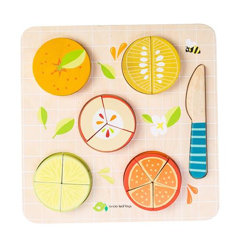 Tender Leaf Learning Fractions - Citrus Læremateriale Wood  Wood-OS  Beige  One Size 1-2+ Years Drenge, Piger