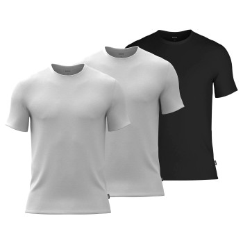 BOSS 3P Bamboo RN T-Shirt Hvid/Sort Bambus X-Large Herre