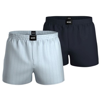 BOSS 2P Cotton Pyjama Shorts Marine/Blå bomuld Medium Herre