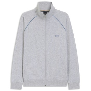 BOSS Mix and Match Zip Jacket Gråmelerad bomuld Large Herre