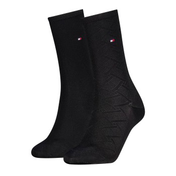 Tommy Hilfiger Strømper 2P Women Flag Print Socks Sort Str 35/38 Dame