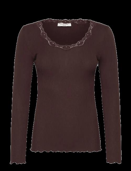 Rosemunde | Rwbabette Silk Ls U-Neck Lace T-Shirt | M