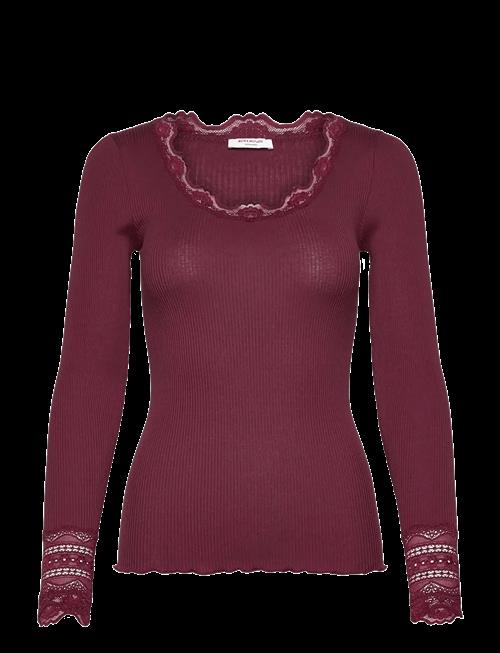 Rosemunde | Rwbenita Silk Ls O-Neck Lace T-Shirt | M