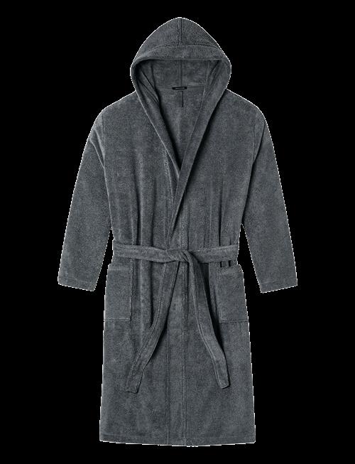 Schiesser | Navy Blue Terry Towelling Bathrobe - Essentials | XL