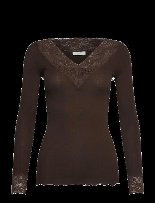 Rosemunde | Rwbernadine Organic Ls V-Neck Lace | M