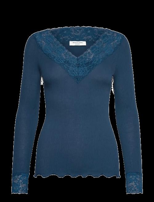 Rosemunde | Rwbernadine Organic Ls V-Neck Lace T-Shirt | S