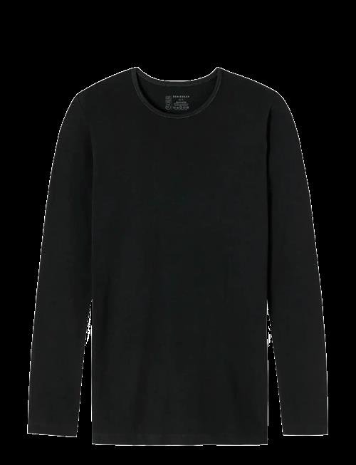 Schiesser | Long-Sleeve Round-Neck Shirt, Black - 95/5 | XXL