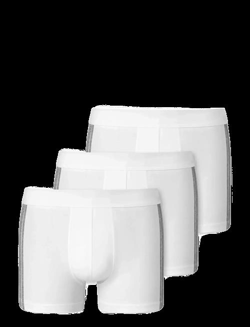 Schiesser | 3-Pack Of White Striped Shorts - 95/5 | XL