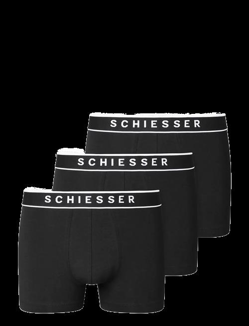 Schiesser | 3-Pack Shorts With Woven Elastic Waistband, Dark Blue - 95/5 | S