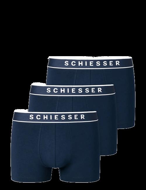 Schiesser | 3-Pack Of Shorts With Woven Elastic Waistband, Mottled Grey - 95/5 | L