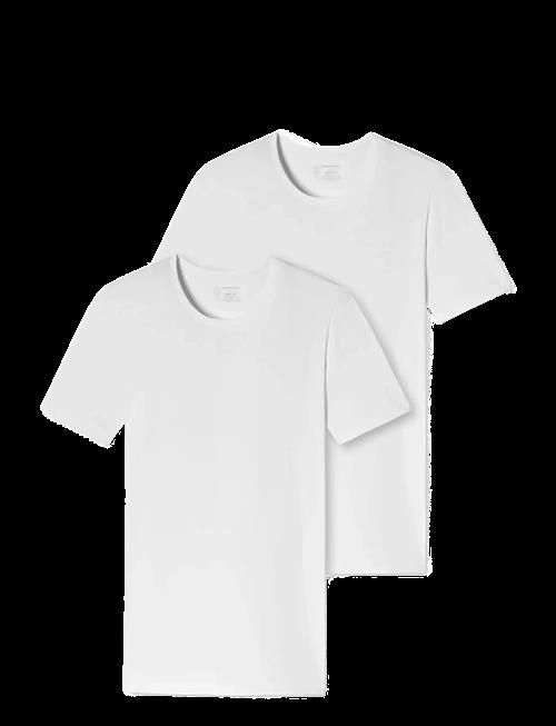 Schiesser | Short-Sleeve Shirts, 2-Pack, Round Neck, White – 95/5 | XL