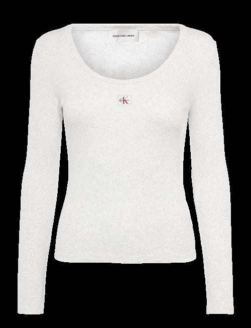 Calvin Klein Jeans | Ls Woven Label 2X2 Baby Rib Scoo | S