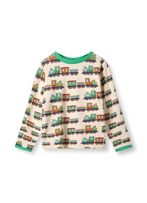 Småfolk Elstar Long-Sleeved Top With Trains Seal 3-4 Y  Grøn  3-4 år  Drenge, Piger