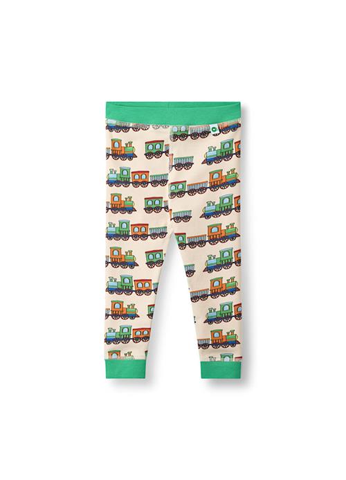 Småfolk Elstar Baby Leggings With Trains Seal 86 cm  Grøn  86 cm  Drenge, Piger