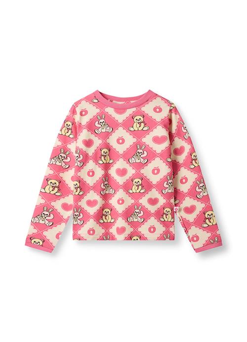 Småfolk Elstar Long-Sleeved Top With Teddy Bears Rosewood 1-2 Y  Lyserød  1-2 år  Piger