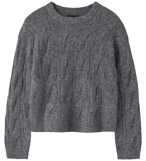 LMTD Bluse - Cable Strik - NlfBullo - Dark Grey Melange